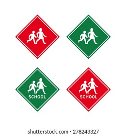School sign vector set