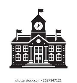 escola silhueta ilustração arte design com um fundo branco