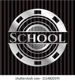 School silver emblem or badge