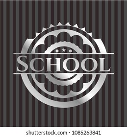  School silver shiny emblem