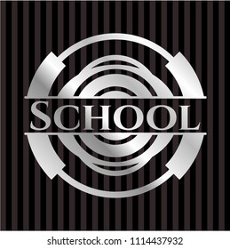 School silvery emblem