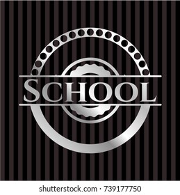 School silvery emblem