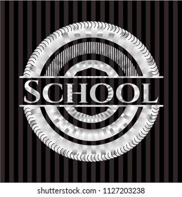 School silvery emblem or badge