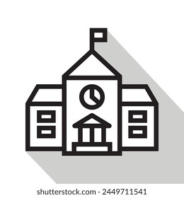 school simple icon, vector illustration 
