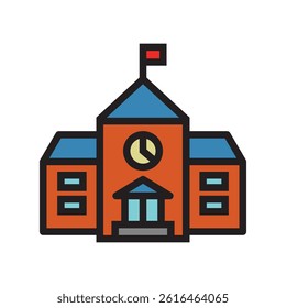 school simple icon, vector illustration 