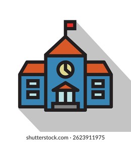 Icono simple de la escuela, Ilustración vectorial 