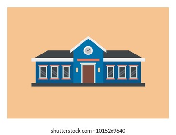 school simple illustration, front view