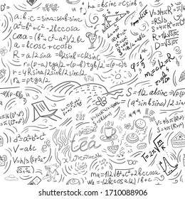 school sketch background vector seamless pattern