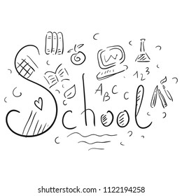 School. Sketch. Vector illustration