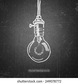 school sketches lamp on blackboard, vector background