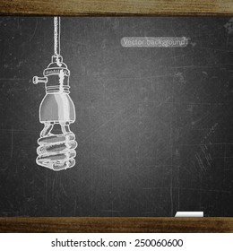 school sketches lamp on blackboard, vector background