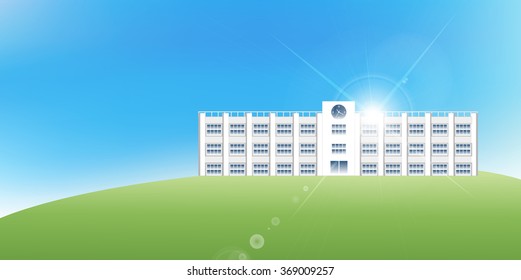 School sky landscape background