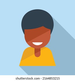 Icono sonriente escolar vector plano. Carácter de persona. Equipo de sonrisa