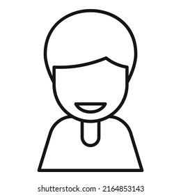 School smiling icon outline vector. Person character. Smile team