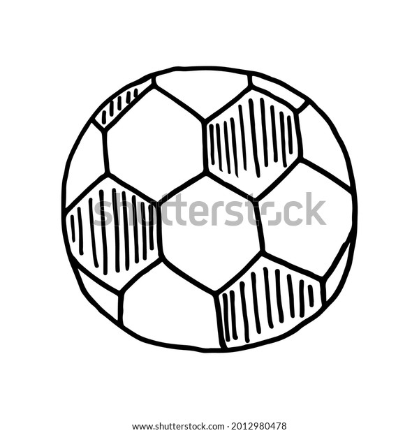 School Soccer Ball Doodle Hand Drawn เวกเตอร์สต็อก (ปลอดค่าลิขสิทธิ์