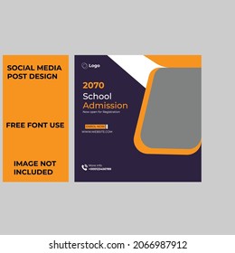 School social media post template 