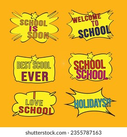 School , speech bubble Pop art comic book text Sound effect