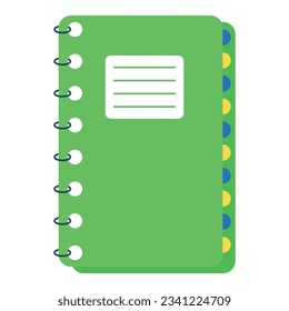 School spiral notebook icon. Vector flat illustration