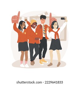 School Spirit Day isolated cartoon vector illustration. Students dressed up in school colors, wearing mascots, spirit week, special theme day, build community, celebrate pride vector cartoon.