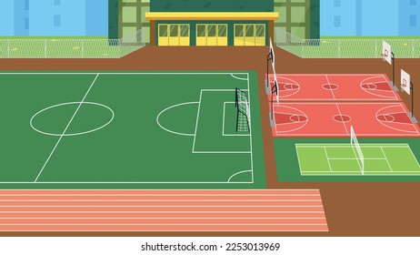 Campos deportivos escolares - vector clipart