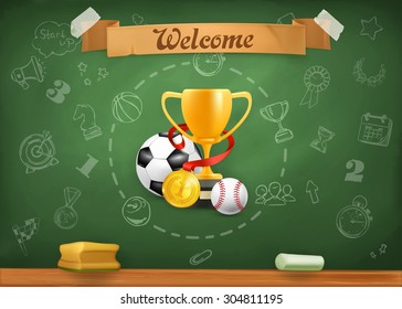 School sports, infographics vector background
