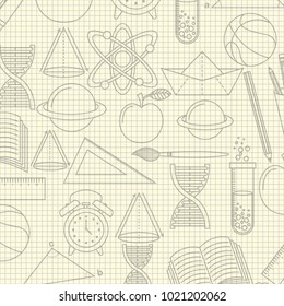 school squared sheet with differents elements