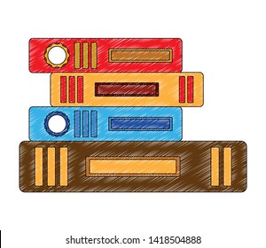 school stacked books literature knowledge vector illustration