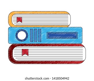 school stacked books literature knowledge vector illustration