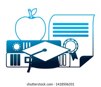 school stacked books literature knowledge vector illustration