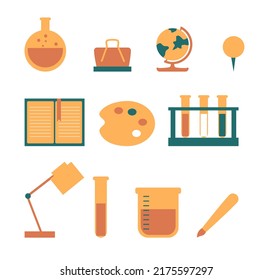 School stationery equipment concept illustration