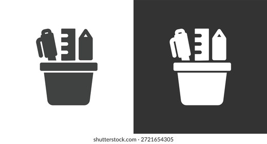 School Stationery icon. Solid glyph series icon