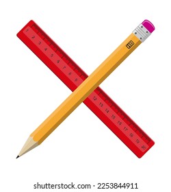 artículos de papelería escolar para educación Icono plano ilustración vectorial aislada en fondo blanco