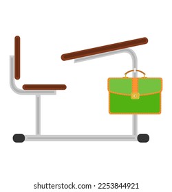 school stationery items for education flat icon vector illustration isolated on white background