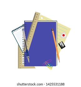 School stationery notebooks and supplies