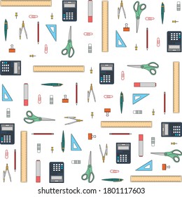 school and stationery pattern vector