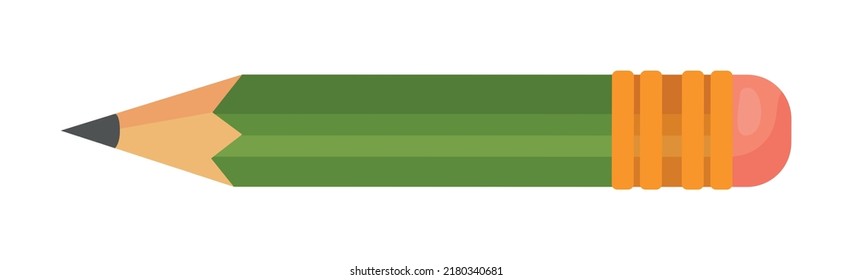 School stationery for study pencil on white background - Vector illustration