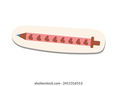 School sticker of cartoon colorful set. This imaginative cartoon design showcase a colorful pen, making it a symbol of creativity and learning. Vector illustration.