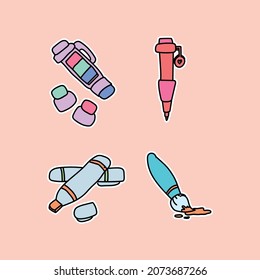 School sticker cut file print 05 isolated