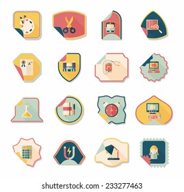 school sticker flat banner background set, eps10