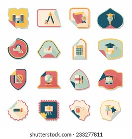 school sticker flat banner background set, eps10