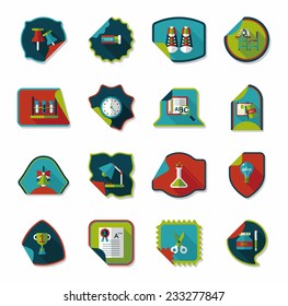 school sticker flat banner background set, eps10
