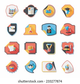 school sticker flat banner background set, eps10