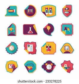 school sticker flat banner background set, eps10