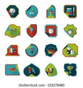 school sticker flat banner background set, eps10