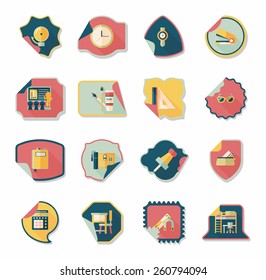 school sticker flat banner background set, eps10