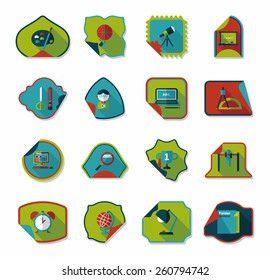 school sticker flat banner background set, eps10