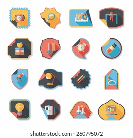 school sticker flat banner background set, eps10
