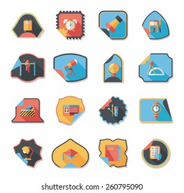 school sticker flat banner background set, eps10