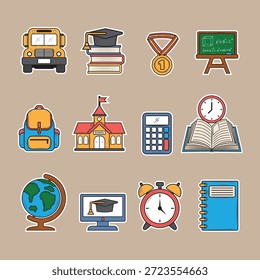 Ilustración de Arte vectorial de pegatina escolar