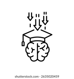 School Stress and Academic Pressure Icon Abstract Thin Line Illustration Representing Mental Health Issues in Education